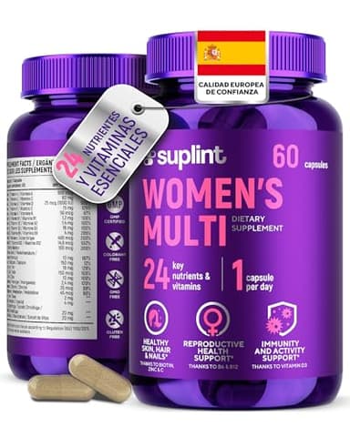 Multivitaminas Mujer Alta Potencia – Complejo A-Z con Vitamina B6, Hierro, Zinc y Vitex – 60 Cápsulas – Multivitamínico Mujer Completo con Vitaminas y Minerales