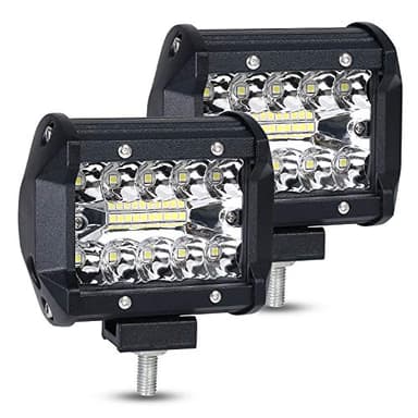 URAQT Focos LED Tractor, 150W Faro Trabajo Led 4 Pulgadas, 2pcs Superbrillantes LED Faros de Trabajo, Luz antiniebla para Camiones Todo Terreno, Pickup, ATV, SUV, Barco