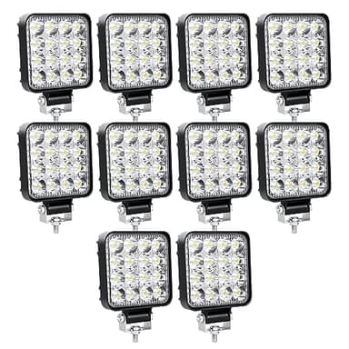 Willpower 10pcs Focos Led 3.3 pulgadas 8.4cm 48W Faros Led Mini 12V 24V Barra LED Luz Trabajo LED IP67 Impermeable 6000K Antiniebla LED para Tractor 4x4 Coche Camión Barco Off Road ATV UTV SUV 4WD