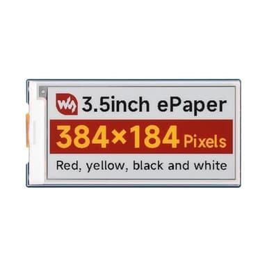 TUOPUONE Pantalla de papel electrónico de 3.5 pulgadas (G), pantalla de tinta electrónica de 384 × 184 píxeles Interfaz SPI rojo/amarillo/negro/blanco con controlador de papel electrónico HAT