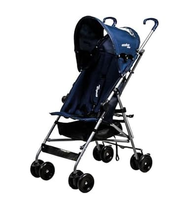 Silla de Paseo ENZO - Ultraligera para Bebé hasta 16,5 kg - Carro Compacto con Capota con Ventana + Freno Trasero + Plegado Fácil y Gran Maniobrabilidad - Asiento Confortable y Seguro - Azul Asalvo