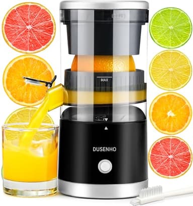 Exprimidor Eléctrico Naranjas Exprimidor de Cítricos Portátil con USB y Cepillo de Limpieza para Naranja, Limón y Pomelo