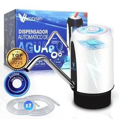 SUPER PACK Dispensador De Agua VORVIAN® UNIVERSAL + 2 Mangueras | COMPATIBLE Con Todas Las Botellas | Dispensador De Agua Para Garrafas | Grifo Para Garrafas |Dispensador De Agua Fria