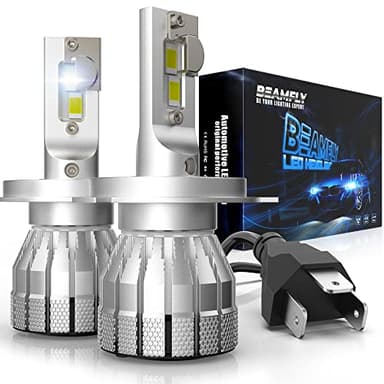 BEAMFLY Bombillas H4 LED 18000LM, HB2 9003 Lampara Faros Delanteros Coche, Kit de Conversión Halógena 12V, 6000K Luces Blancas