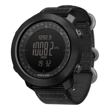 Zebroau North Edge Reloj inteligente multifunción con retroiluminación LED, brújula, resistente al agua, reloj de pulsera digital para deportes al aire libre, correr, natación, militar.