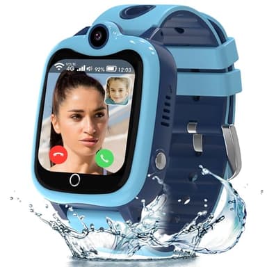 4G Reloj Inteligente Niño, Smartwatch Niños con GPS y Llamadas, Reloj GPS Niños Localizador, SOS, Modo Clase, Videollamada, Chat de Voz, Impermeable, Despertador,Regalo Reloj Inteligente Niñas y Niños