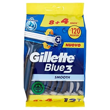 Gillette Maquinilla de afeitar para hombre desechable, maquinilla de afeitar de 3 cuchillas con cabezal oscilante de 40° y tira lubricante Lubrastrip con tecnología Comfortgel