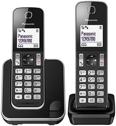 Panasonic KT-TGD312 DECT Identificador de Llamadas Negro - Teléfono (Teléfono DECT, Altavoz, 50 entradas, Identificador de Llamadas, Negro)
