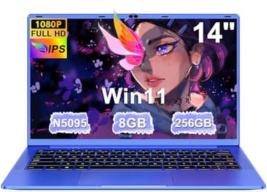 Ordenador Portátil 14 Pulgadas Celeron N5095 Upto 2,9 GHz Portatiles 8GB RAM 256GB SSD TF 1TB Win11 LPDDR4 1920*1080 FHD 5G WiFi USB 3.0 Laptop Película Protectora Español - Morado Cuerpo Metálico-6
