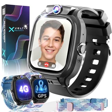 VELTIX®️ Nuevo Reloj Inteligente Niño X Pro 4G + 2 Correas Gratis | Smartwatch Niños con GPS Y Llamadas | Reloj Inteligente Niña | Reloj con GPS Y Llamadas | Reloj para niños con VIDEOLLAMADAS