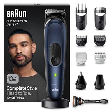 Braun Recortadora de Barba Series 7 Máquina Cortar Pelo, Máquina de afeitar, Cortapelos Hombre Kit 10 en 1 Para Barba, Pelos, Depilación Masculina, MGK7410,