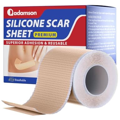 Hojas de Silicona de Primera Calidad Para Cicatrices - Silicone Scar Tape - Queloides, Cicatrices de Cesárea, Quemaduras y Más - Parches Cicatrizantes Profesional y Reutilizable(Rollo de 4cm x 1.5m)