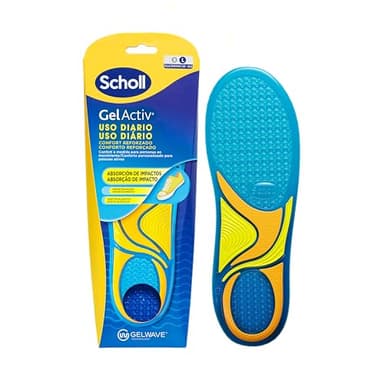 Scholl GelActiv Uso Diario Plantillas de Gel con Memory Foam para Hombre-Antifatiga, Amortiguación Avanzada, Espuma Viscoelástica y GelWave, Compatibles todo tipo de Botas o Zapatillas, Talla 40-46.5