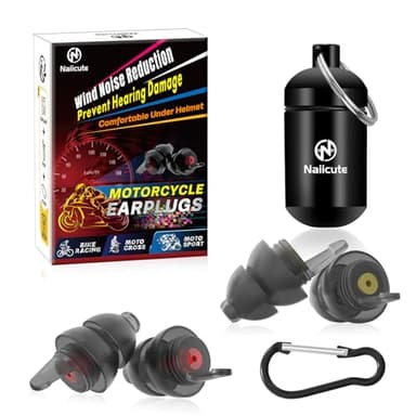 Naiicute Tapón oído Moto 2 pares, Reducción del ruido del viento y El tráfico sigue siendo audible, Protección auditiva para motociclistas, carreras y giras, Evita daños auditivos, reutilizables