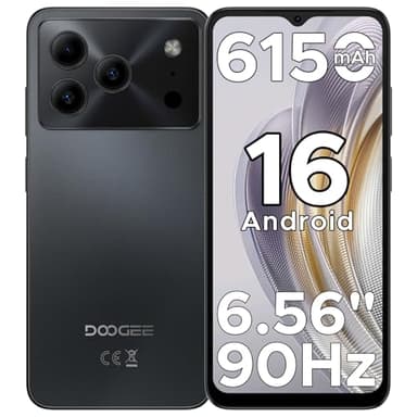 DOOGEE Note 56 Teléfono Movil Android 16, 6150mAh Batería de Anodo de Silicio, 6,56" HD+ IPS 90Hz, Octa Core 24GB+64GB Smartphone, 8MP, Cuerpo 8.45mm Telefono, Face ID/OTG/GPS/Doble SIM 4G Movil