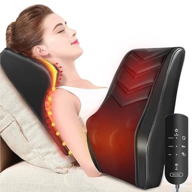 Boriwat Masajeador Cervical y Espalda con Calor, 3D masajeador electrico para aliviar el dolor, Masaje eléctrico de cuello/Cervical/hombros, hombros y piernas para casa y la oficina, Negro