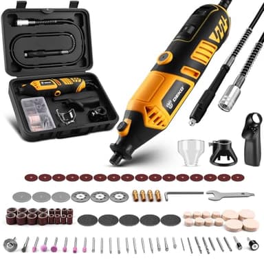 Kit de herramientas de amoladora pequeña: DEKOPRO Herramienta rotativa para Madera/Metal, Conjunto de Máquinas de Broca de Electricidad con Eje Flexible para rectificado, grabado, pulido, limpieza