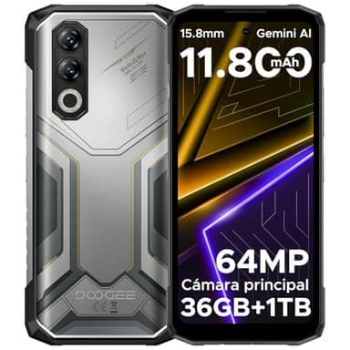 DOOGEE Blade 20 Max Telefono Movil Irrompible, 36GB+1TB/2TB Móvil Resistente 11800mAh/33W, Helio G100 Teléfono NFC, 6,6" 120Hz Moviles Rugerizado Android 15, 64MP+20MP+16MP, 4G Dual SIM/Face ID Movils