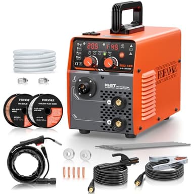 FEIFANKE Soldador De Hilo Sin Gas 230V 145A Soldador Inverter MIG MAG 4 en 1 Sin Gas MIG/MIG/MMA/Lift TIG Maquina De Soldar Synergy IGBT Adecuado para Acero Al Carbono Y Hierro De 1,0-4,8 mm