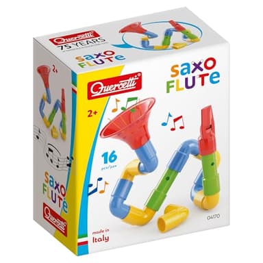 Quercetti Saxoflute, Juegos Musicales para Niños 2-4 años, Juego Creativo para Construir Instrumentos, Regalo Niña 4 Años Original Educativo, Juguetes Niños 2 Años, Juguete Musical Made in Italy