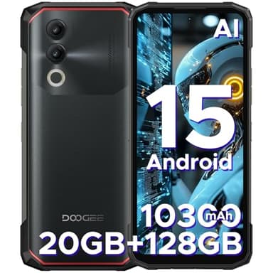 DOOGEE Blade20 Telefono Movil Irrompible, 10300mAh Móvil rugerizado Andriod 15, 6.6'' HD+90Hz 20GB+128GB/2TB, Móvil Resistente, Smartphone 4G Dual SIM/NFC/GPS/3 Ranuras/Face ID 2025
