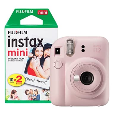 Fujifilm Instax Mini 12 - Cámara instantánea con Paquete de 20 películas de Disparo, Rosa Flor