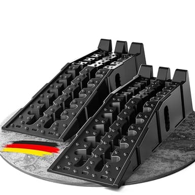 WERKTHOR Coche Rampa Drive-on - [Juego de 2] Rampas Drive-on para Máximo Agarre [<5t] - Coche Rampa Resistente para Cualquier Superficie - Rampas para Coches 2 Piezas