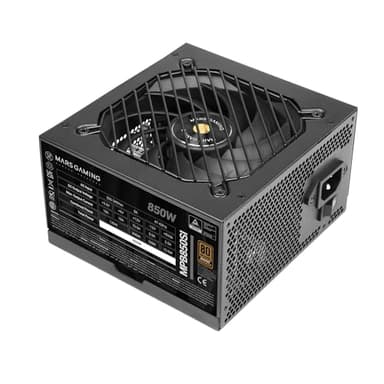 Mars Gaming MPB850SI, Fuente Alimentación PC ATX 850W, 7 Años Seguridad, 80Plus Bronze 230V, 90% Eficiencia, Ventilador SI Extreme Silence con Núcleo de Cobre, Tecnologías AI2-RPM, DC-DC y SMD, Negro