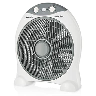 Orbegozo BF 1030, Ventilador de suelo, 45 W, 3 velocidades de ventilación, temporizador hasta 2 horas, dispositivo de seguridad antivuelco, asa para transporte, 30 cm diámetro, color blanco