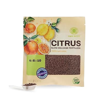 R&R SHOP – Fertilizante Orgánico para Cítricos, Alimento Orgánico Completo, liberación lenta, perfecto para Interior y Exterior Limones, Naranjas, Mandarinas, Pomelos y Cidras – 150GR