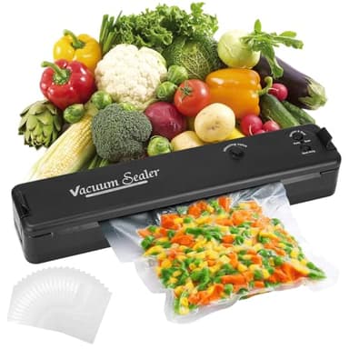 Máquina de envasado al vacío, Maquina al Vacio de Alimentos Automática con 20 Bolsas de Vacío, Selladora Automática de Alimentos Secos y Húmedos, Maquina al Vacio para Conservación de Alimentos