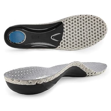 riemot Plantillas Ortopédicas para Alivio de Dolor en los Pies, Soporte de Arco, Fascitis Plantar, Pie Plano, Comodidad y Transpirabilidad, para Correr y Estar de Pie Todo el Día, Unisex, Gris,42 EU