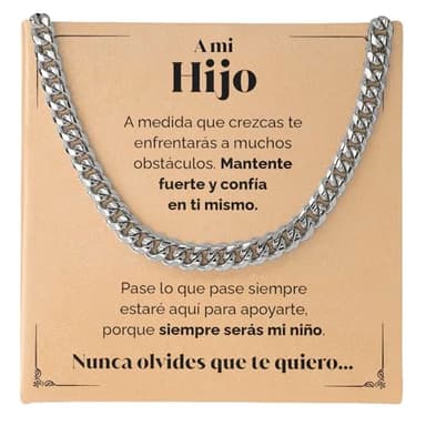 SOFIA FERRER Regalo Hijo, Colgante Hombre, Regalos para Hijo, Collar Acero Inoxidable, Regalos Originales para Hombre Joven, Cumpleaños, Regalo Madres a Hijos, Navidad (Hijo)