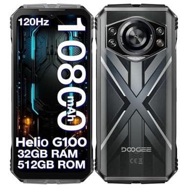 DOOGEE S Cyber Pro Movil Irrompible 2025, 32GB+512GB/2TB Movil Resistente, Helio G100 Octa Core, Móvil Rugerizado 10800mAh/33W, 6.6" FHD+ 120Hz, 50MP+32MP+20MP Visión Noctura, IP68/Face ID/NFC/GPS