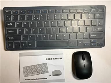 Mini Teclado y ratón inalámbricos Negros para Samsung UE40ES6540 Serie 40 6 Smart TV