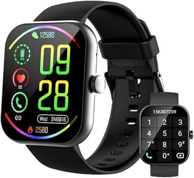 Reloj Inteligente Hombre Mujer, 1.96" Smartwatch con Llamadas Bluetooth y Whatsapp Notificación, IP68 Pulsera Actividad con 100+ Modos Deportivos, Pulsómetro, SpO2, Monitor de Sueño para Android iOS