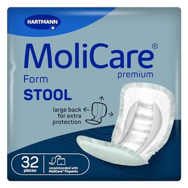 MoliCare® Taburete Premium Form - Almohadillas unisex grandes para incontinencia fecal | Ajuste discreto y cómodo, fiable y absorbente | Paquete de 32