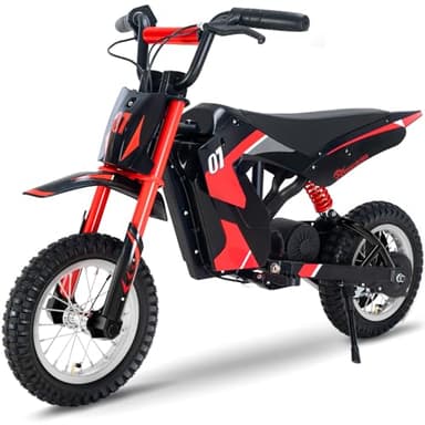 EVERCROSS EV12M Motocicleta Eléctrica Niños, Moto Eléctrica con Motor de 300 W, Modos de Velocidad de 3, 15 km de Largo Alcance, Neumático de 12'', Moto Cross para Altura de 110cm o más