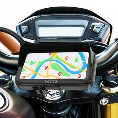 Soporte movil Moto Impermeable Funda con Visera Valida para Smartphones de hasta 7.5" Compatible con Todo Tipo de manillares