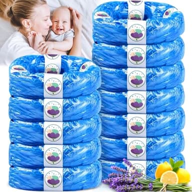 SaiXuan Pack de 12 Recambios Papelera Pañales 4,5M Compatibles con Tommee Tippee Twist & Click, Sangenic Tec, Simplee – Antiodor, sin BPA, Bolsas Resistentes y Ecológicas para Bebés