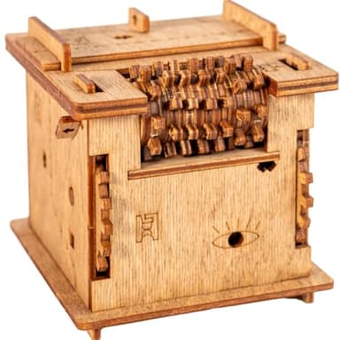 iDventure Cluebox - El Gato de Schrödinger - Enigma 3D de Madera con Mecanismos Secretos – Un Desafío Intrigante para Mentes Curiosas y Amantes de los Rompecabezas, Ideal para Quienes Buscan un Reto