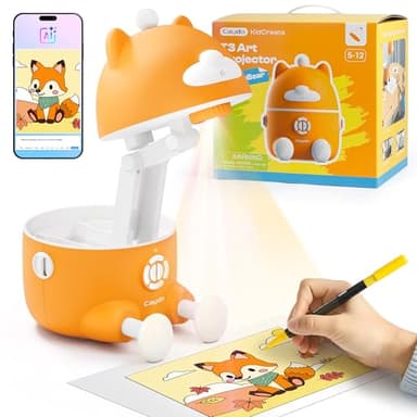 Caydo T3 Proyector de Dibujo con IA para Niños - Protección Ocular Certificada SGS, 3 en 1: Trazado Básico, Dibujo Paso a Paso y Estudio Creativo IA - Regalo de Cumpleaños para Niños de 5 a 12 Años