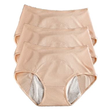 REUset 3pcs Bragas de Incontinencia para Mujer, Lavables, Antifugas, Orinarias, Transpirables, Impermeables, para el Ciclo Menstrual, A