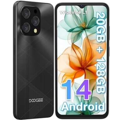 DOOGEE N55 Plus Telefono Movil Libres Android 14, 20GB RAM+128GB ROM 1TB Ampliable, Smartphone 6,56 HD+ 90Hz, Octa Core Móviles 5150mAh Batería, 13MP +8MP, Widevine L1, OTG/WiFi/GPS/Face ID-2025