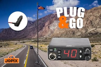 Jopix - Emisora Móvil CB JOPIX Ap-7 | con Antena Incluida | 40 Canales Multinorma | Potencia 4W/1W | Instalala en Menos de 2 Minutos | para Camiones | en Color Negro