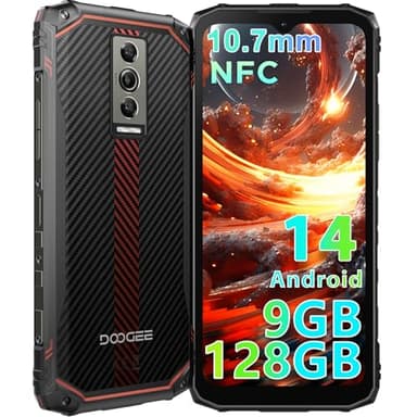 DOOGEE Blade 10 Movil Irrompible Android 14, 9GB+128GB/2TB TF, 5150mAh Teléfono Móvil Resistente 4G, Octa Core Samrtphone 6,56" FHD+ 90Hz, Cámara 16MP+8MP, Widevine L1/IP68IP69K/Face ID/GPS/OTG/NFC