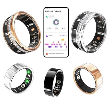 SMARTIA - Anillo Inteligente – Smart Ring Hombre Mujer – Anillo Actividad Fitness – Tensiometro - Anillo Control Salud – Monitoriza Sueño y Estres - Control Periodo Menstrual - INCLUYE PUERTO DE CARGA
