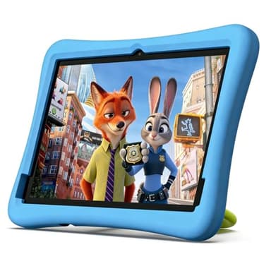 plimpton Tablet para niños de 10 pulgadas, tableta Android 15 mejorada para niños con funda incluida, Octa-Core, Google Kids Space, control parental, 4 GB + 64 GB, WiFi, BT5.3, YouTube, gran regalo