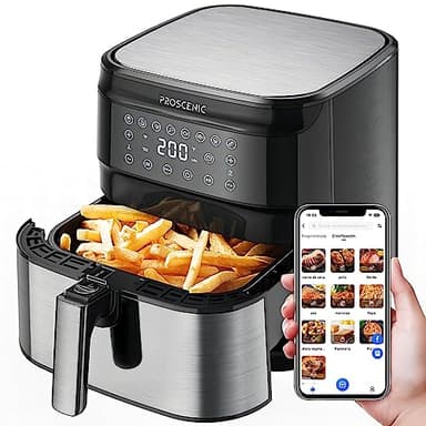 proscenic T21 Freidora sin Aceite, Freidora de Aire 5.5L, Compatible con App y Alexa, Freidora sin Aceite WIFI, Función de combinación, Recetas Españolas Online, Sin PFOA, Pantalla LED Táctil, 1700W