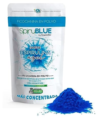 Espirulina Azul en polvo - Ficocianina 100% Pura Concentrada (25g) - Antioxidante Natural Vegano - Colorante alimentario para batidos y bebidas proteicas